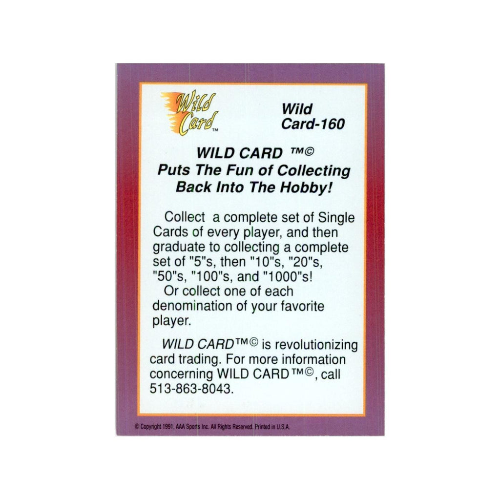 1991 Wild Card Checklist 4: 121-160 Football Cards #160