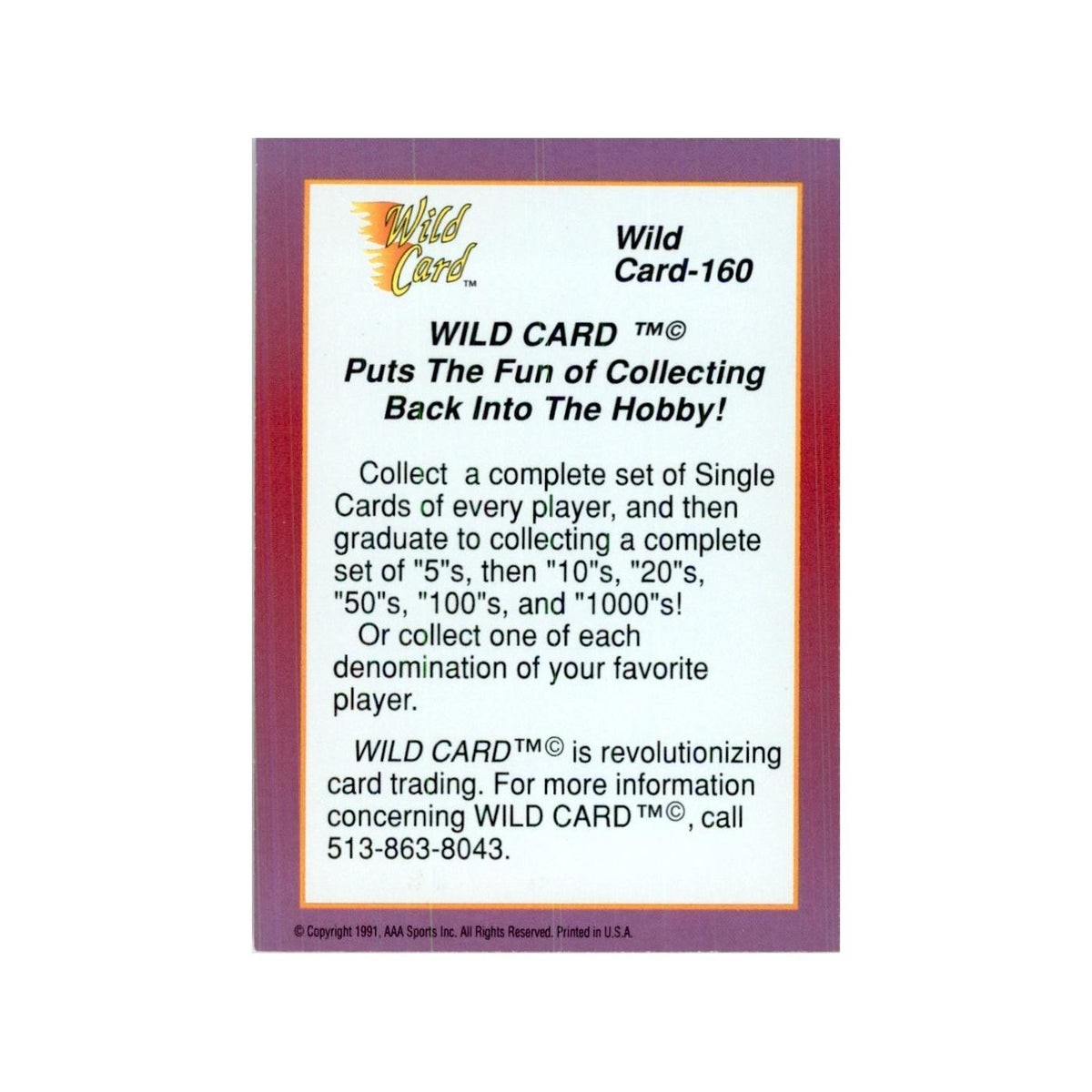 1991 Wild Card Checklist 4: 121-160 Football Cards #160