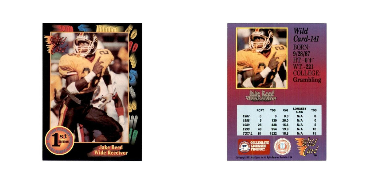 1991 Wild Card Jake Reed Football Cards #141