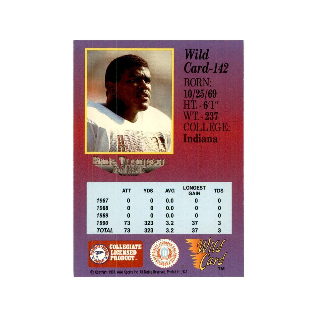1991 Wild Card Ernie Thompson Football Cards #142