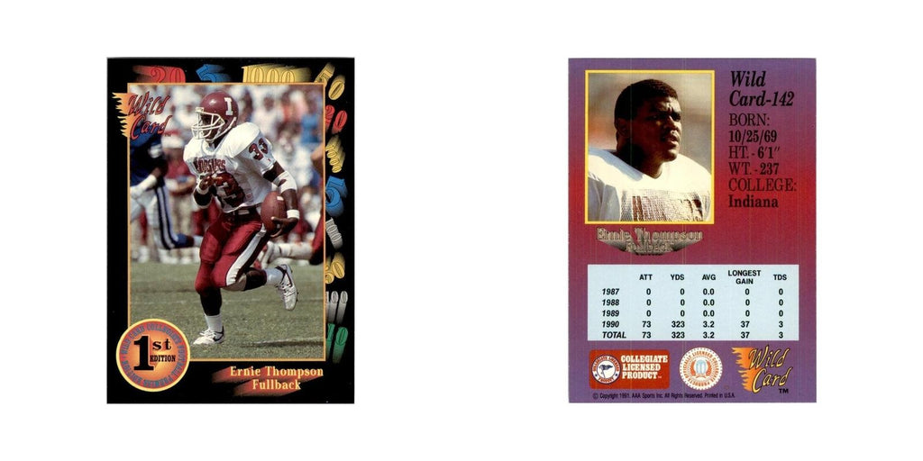 1991 Wild Card Ernie Thompson Football Cards #142