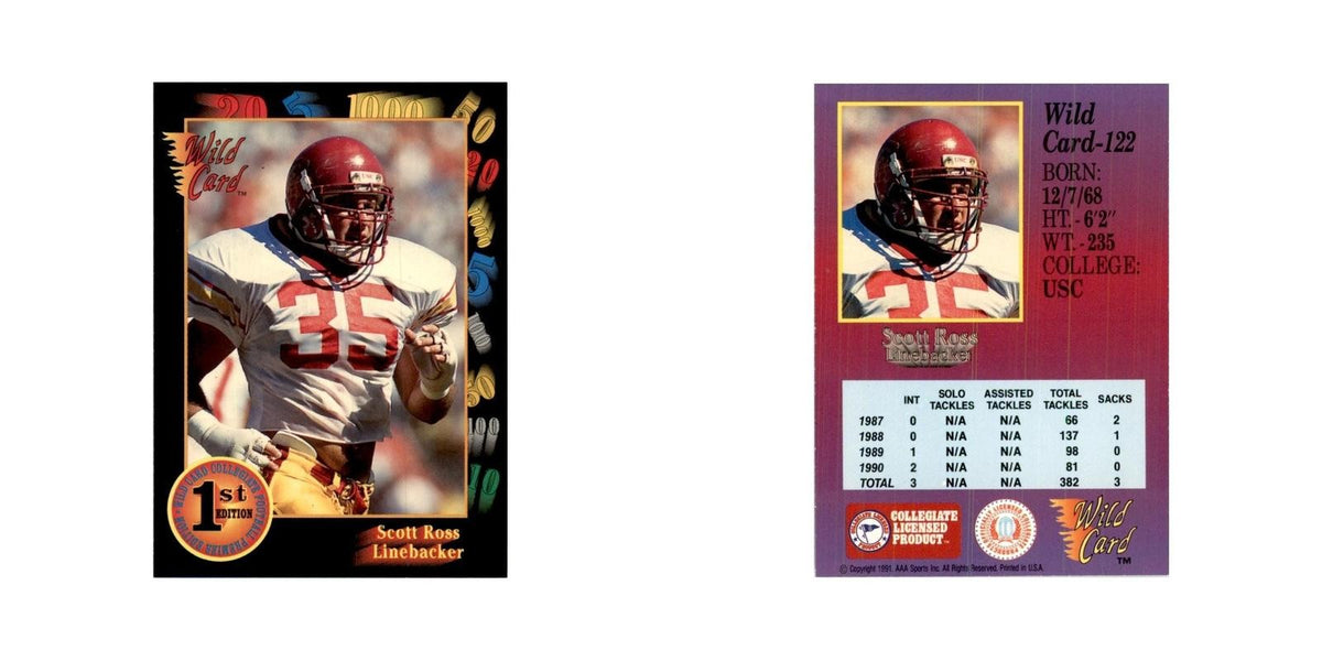 1991 Wild Card Scott Ross Football Cards #122