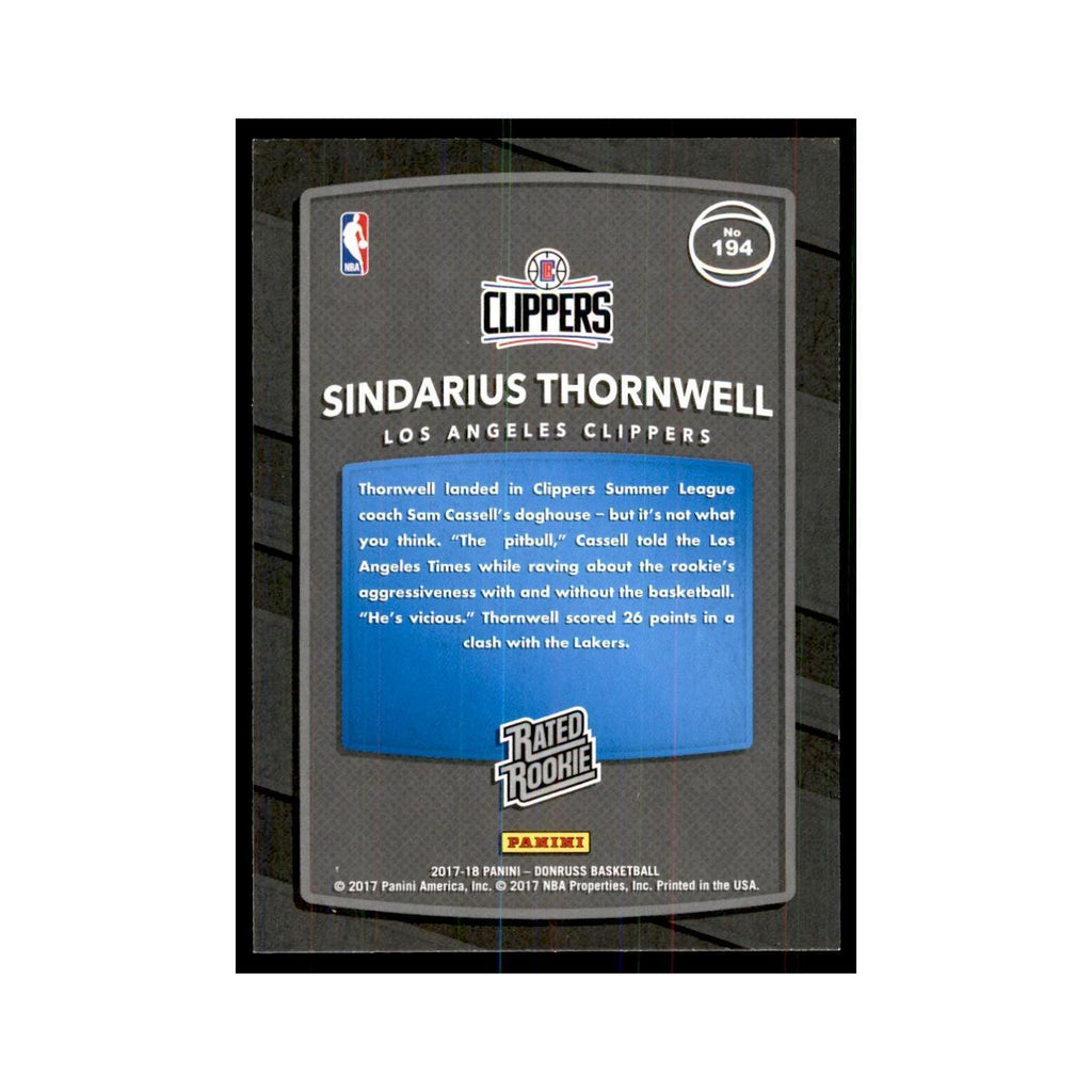 2017 Donruss Sindarius Thornwell Basketball Cards #194