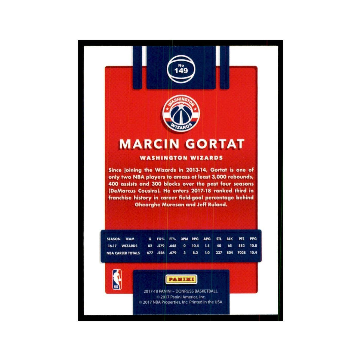 2017 Donruss Marcin Gortat Basketball Cards #149