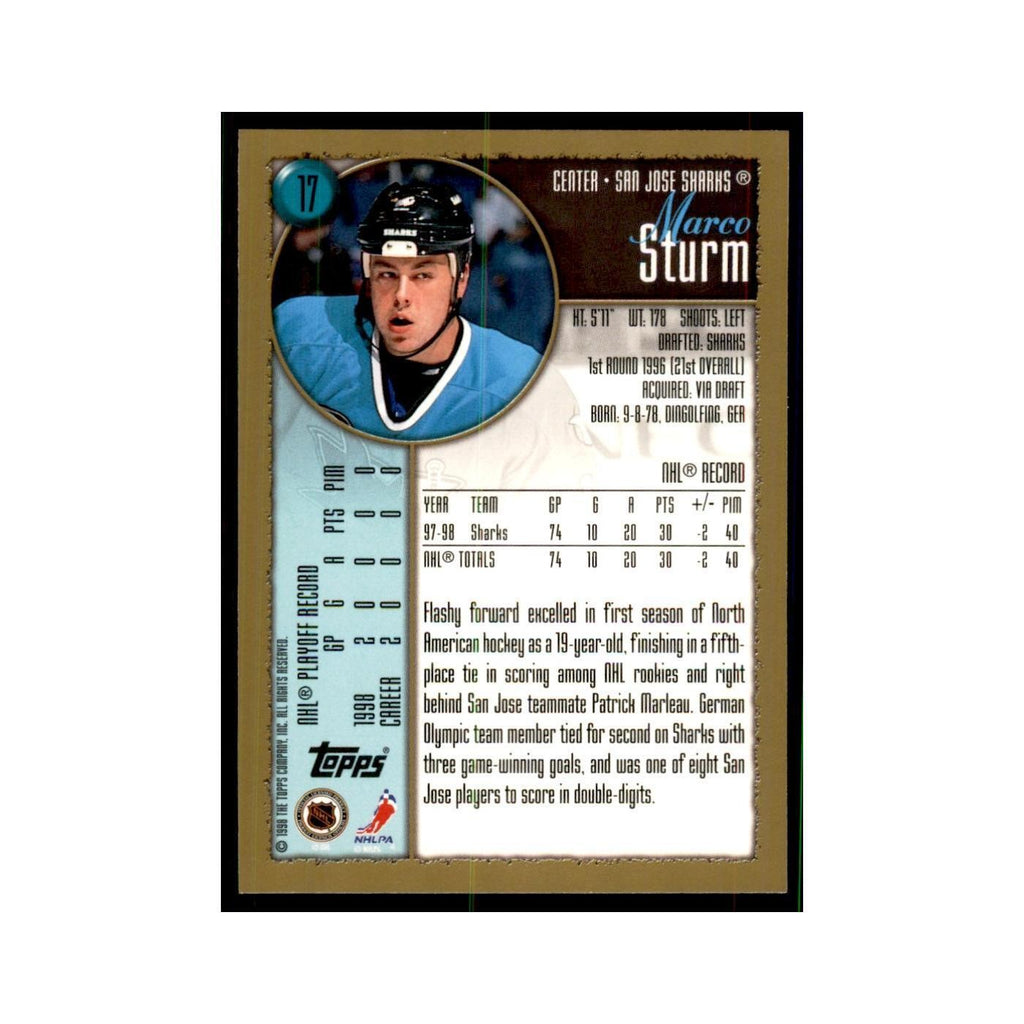 1998 Topps Marco Sturm San Jose Sharks #17