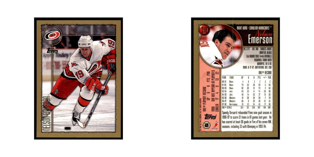 1998 Topps Nelson Emerson Carolina Hurricanes #218
