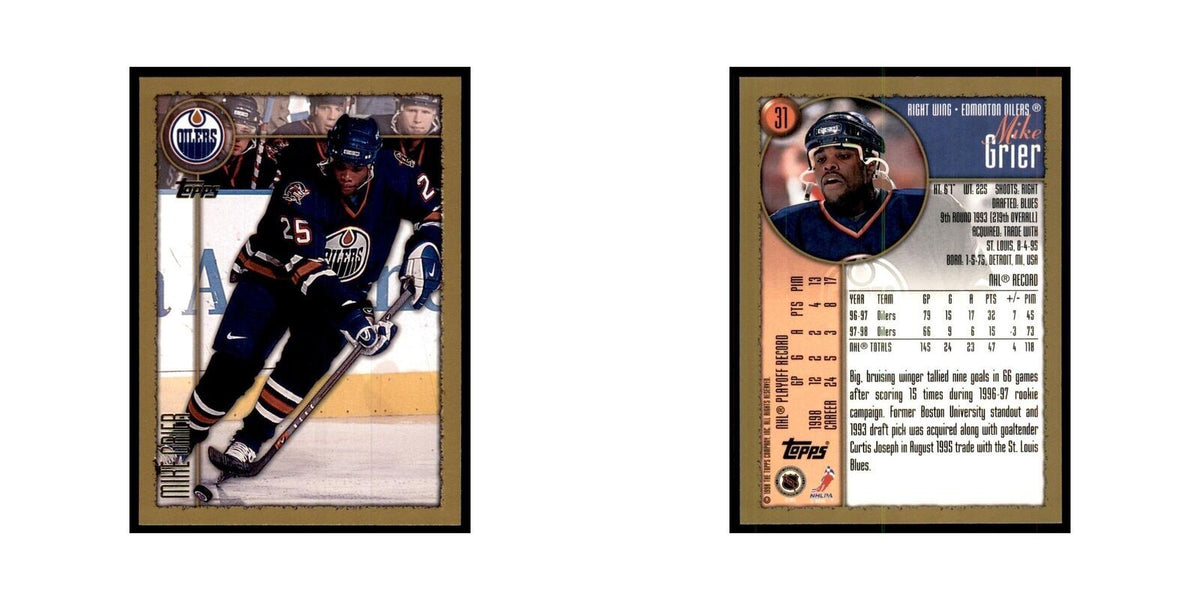 1998 Topps Mike Grier Edmonton Oilers #31