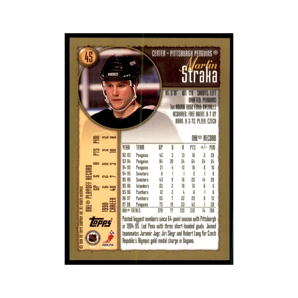 1998 Topps Martin Straka Pittsburgh Penguins #45