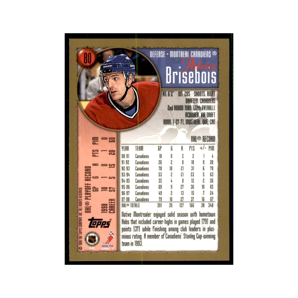 1998 Topps Patrice Brisebois Montreal Canadiens #80
