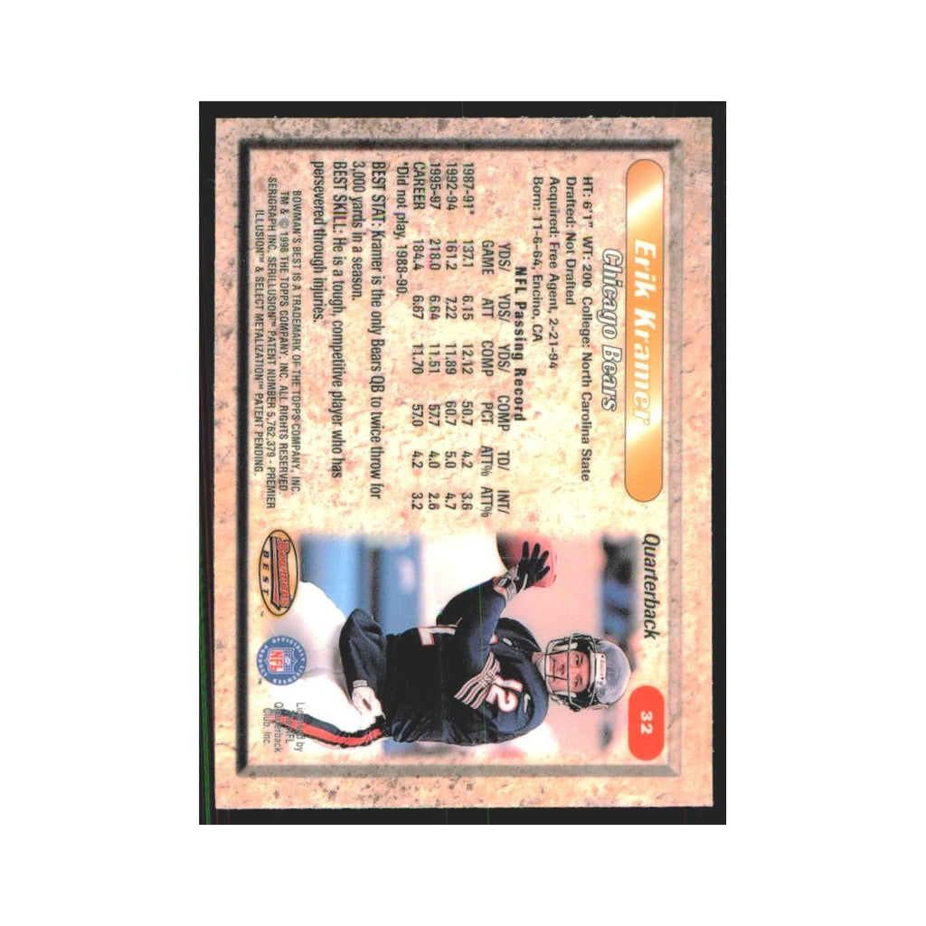 1998 Bowman's Best Erik Kramer Bears #32