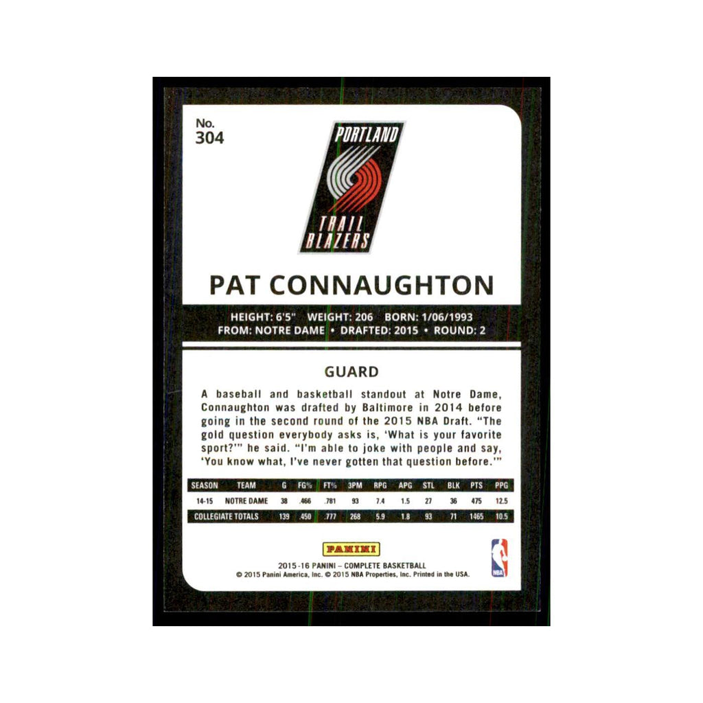 2015 Panini Complete Pat Connaughton RC Blazers #304