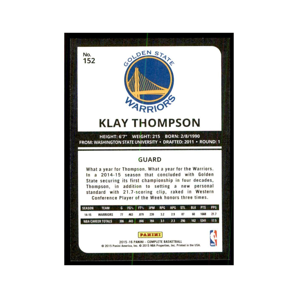 2015 Panini Complete Klay Thompson Golden State Warriors #152