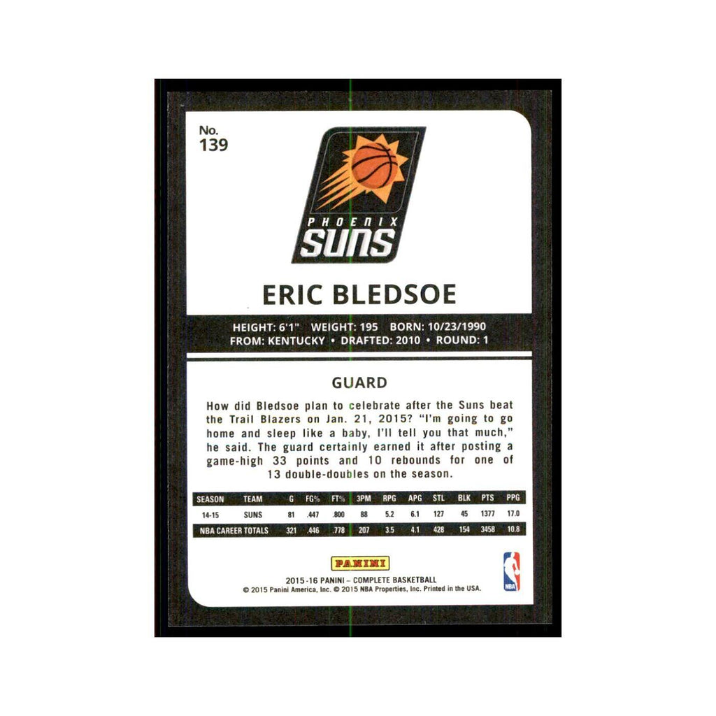 2015 Panini Complete Eric Bledsoe Suns #139