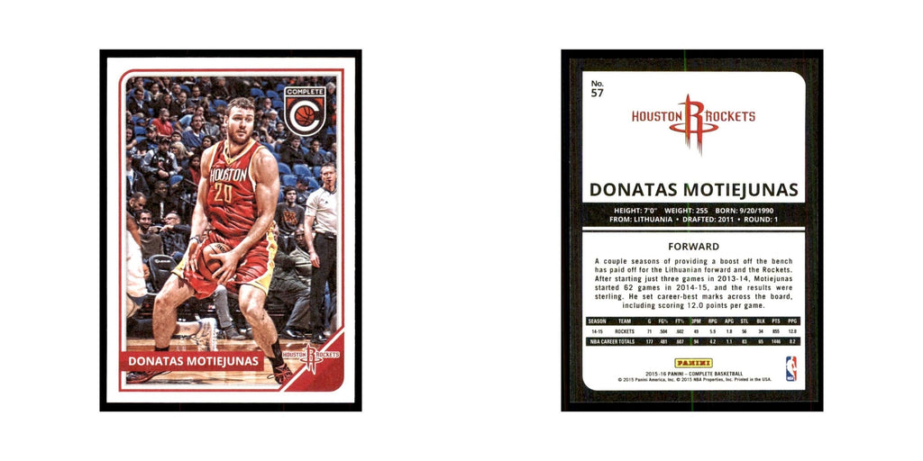 2015 Panini Complete Donatas Motiejunas Rockets #57