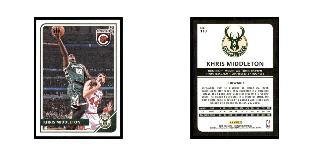 2015 Panini Complete Khris Middleton Bucks #110