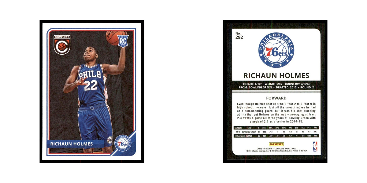 2015 Panini Complete Richaun Holmes RC 76ers #292