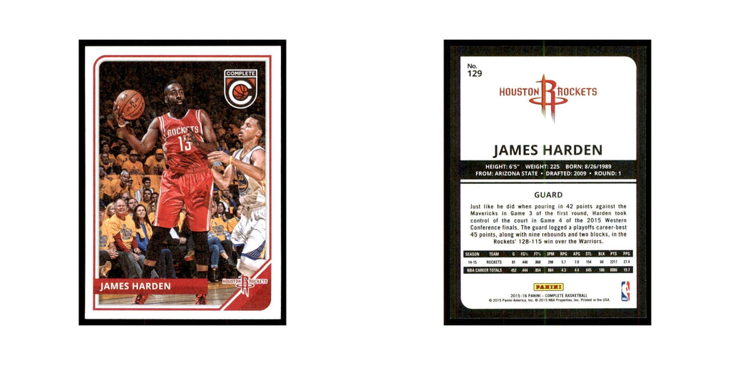 2015 Panini Complete James Harden RC Rockets #129