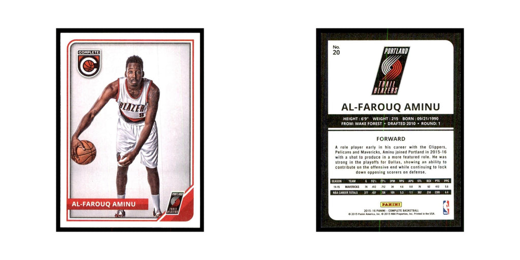 2015 Panini Complete Al-Farouq Aminu Blazers #20