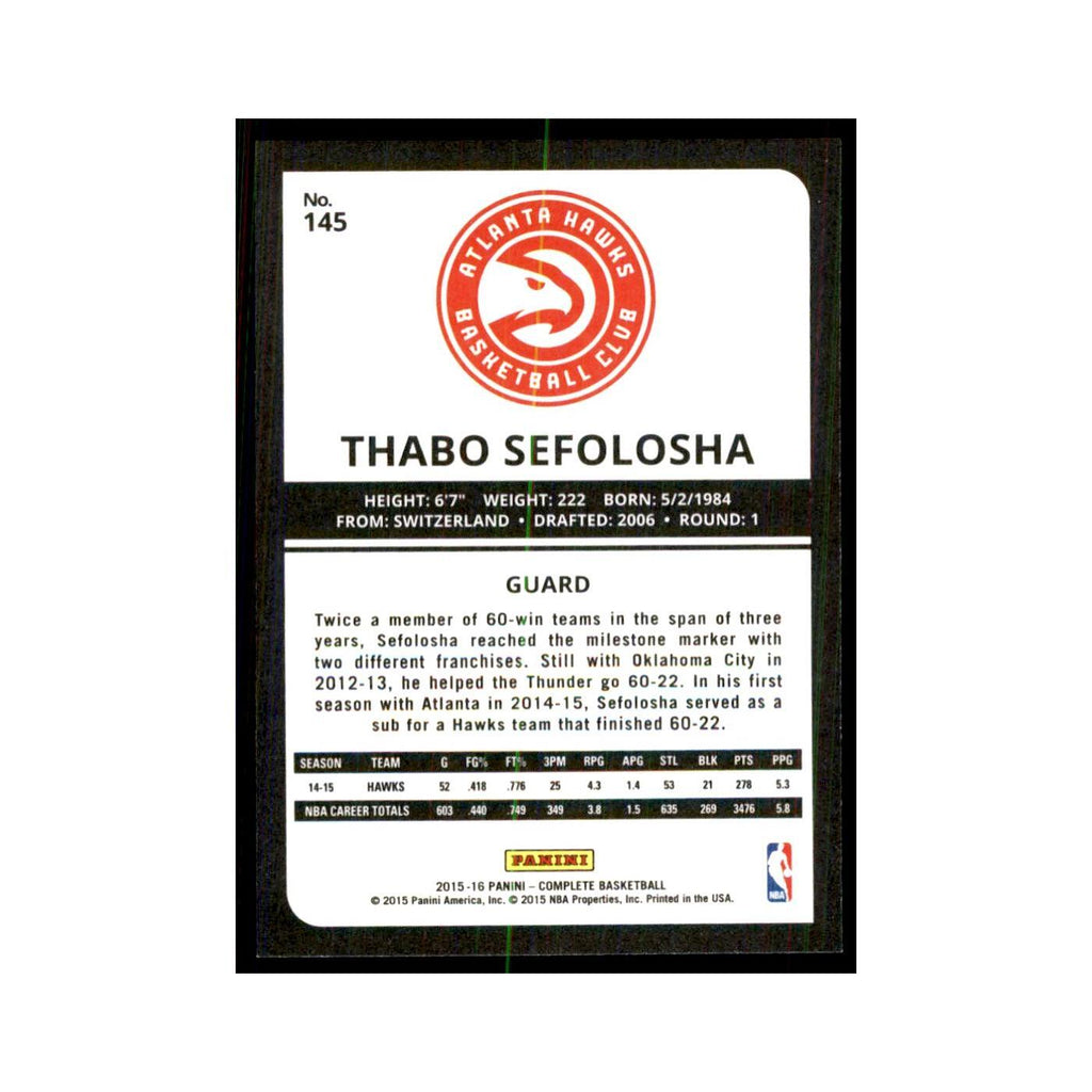 2015 Panini Complete Thabo Sefolosha Hawks #145