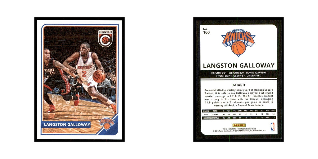 2015 Panini Complete Langston Galloway Knicks #160