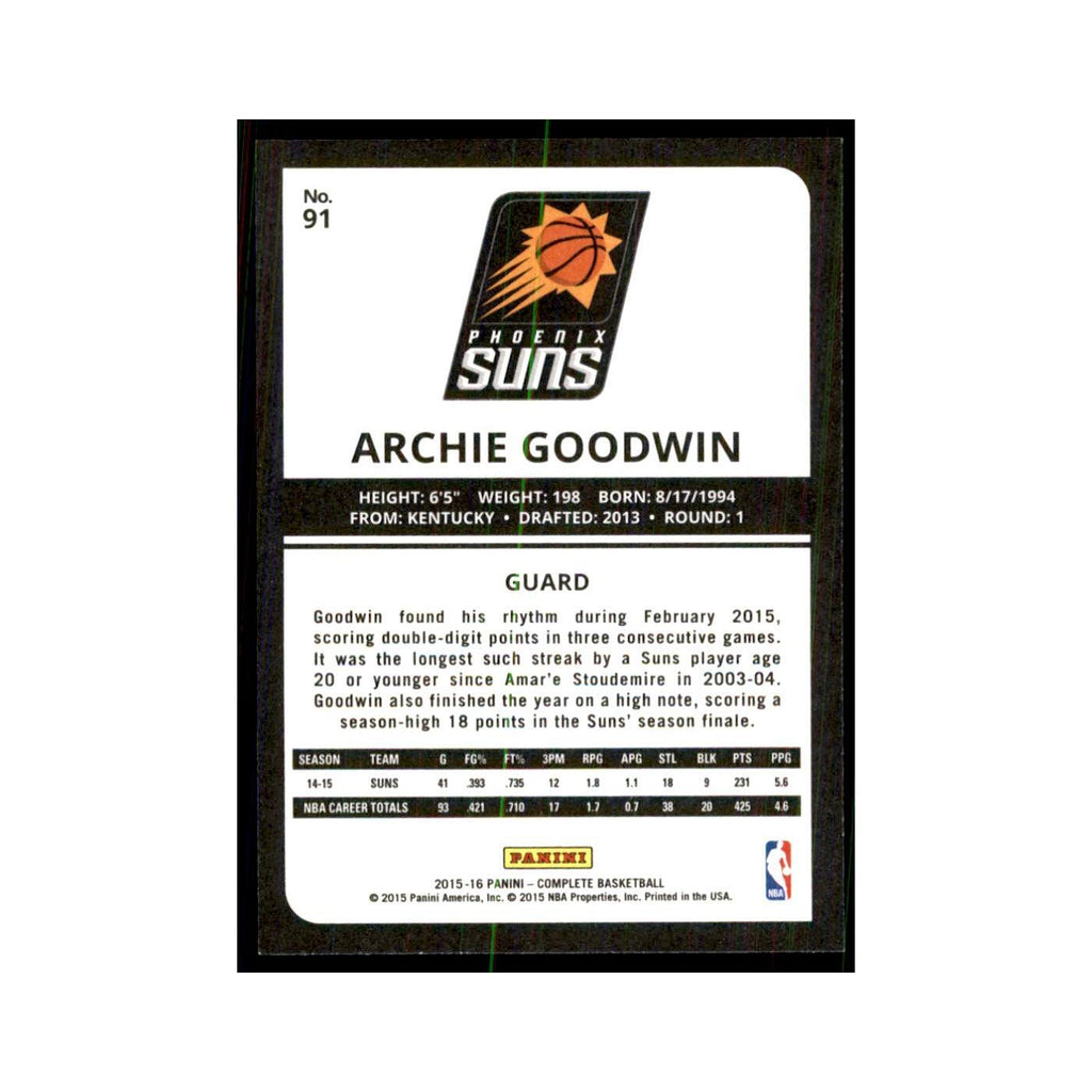 2015 Panini Complete Archie Goodwin Suns #91
