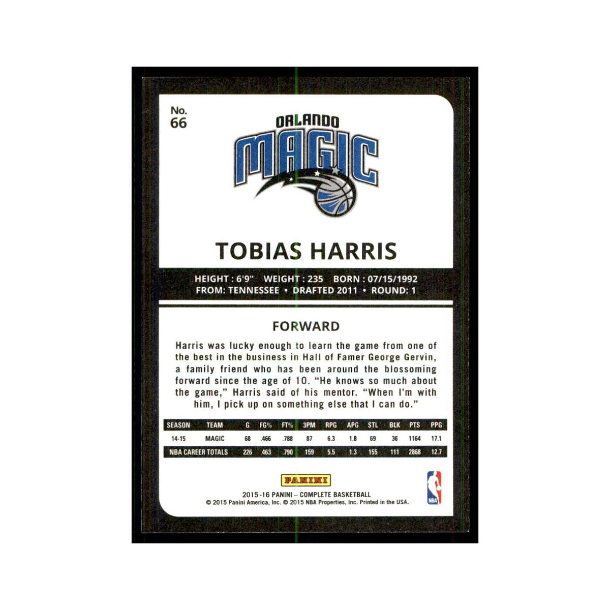2015 Panini Complete Tobias Harris Magic #66