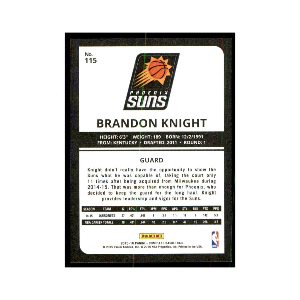 2015 Panini Complete Brandon Knight Suns #115