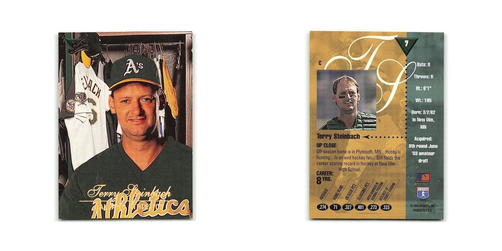 Terry Steinbach 1994 Studio #7 Oakland Athletics Baseball Card NM