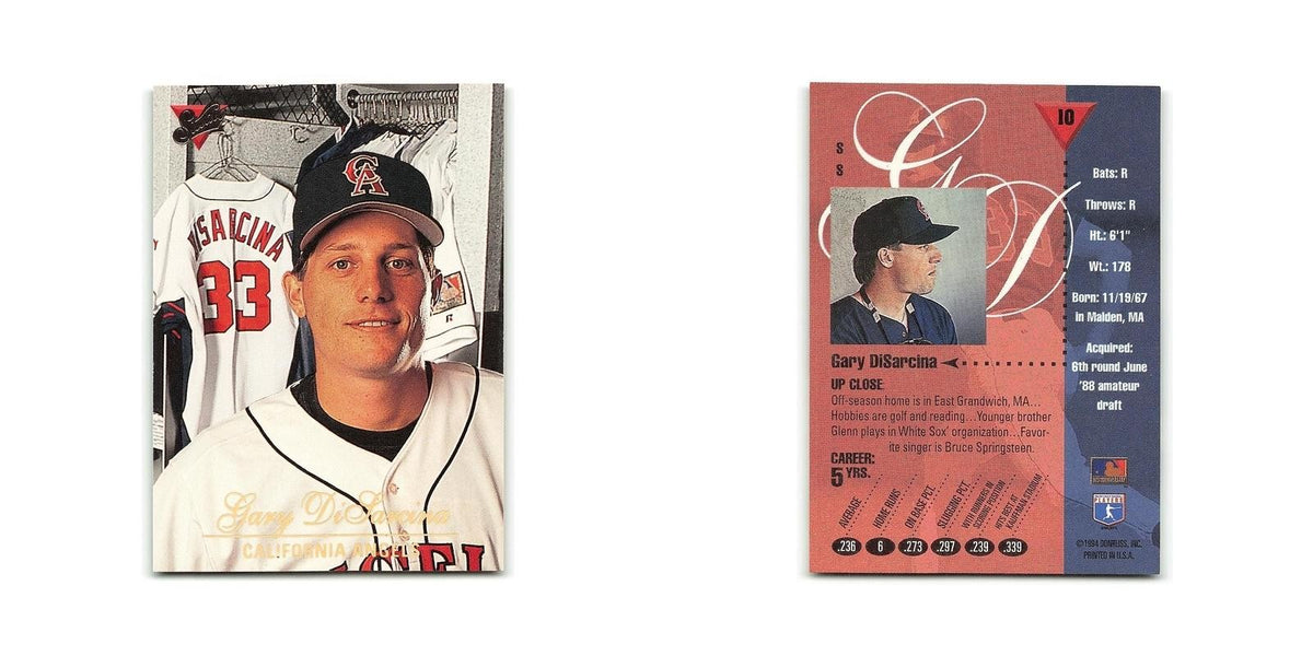 Gary DiSarcina 1994 Studio #10 California Angels Baseball Card NM
