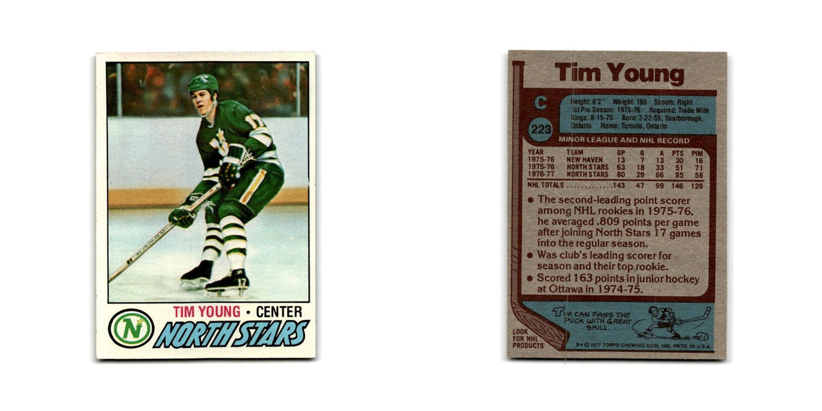 1977 Topps Tim Young Minnesota North Stars #223