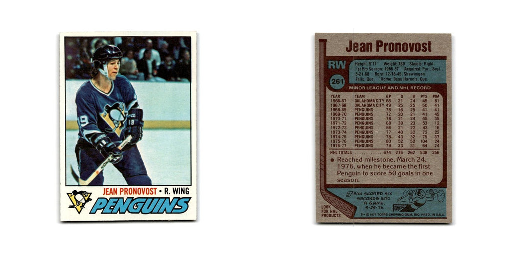 1977 Topps Jean Pronovost Pittsburgh Penguins #261