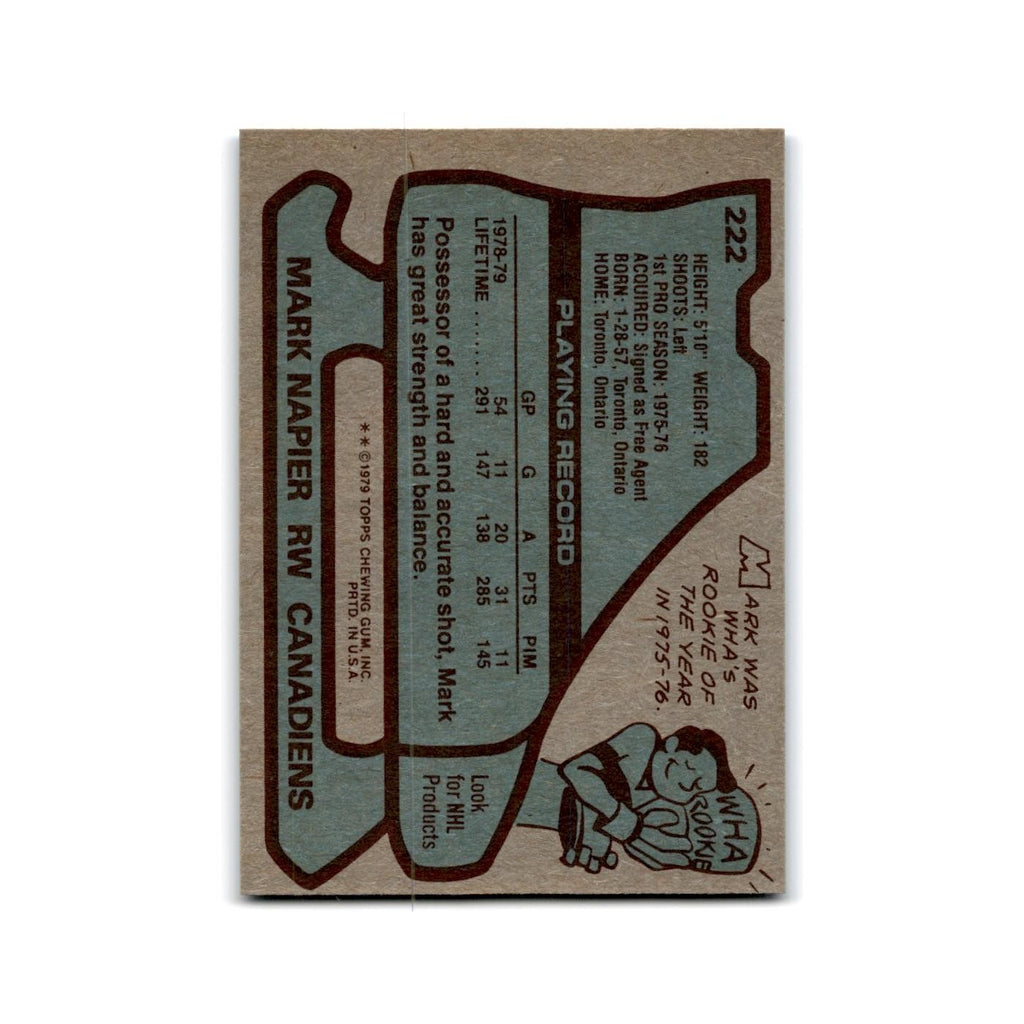 1979 Topps Mark Napier Montreal Canadiens #222