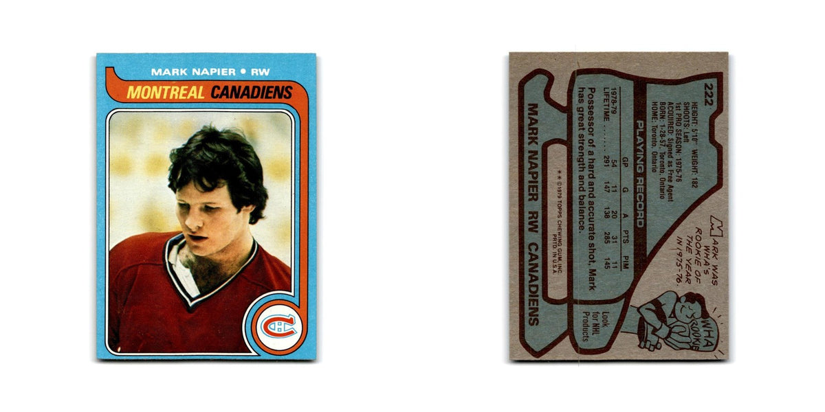 1979 Topps Mark Napier Montreal Canadiens #222