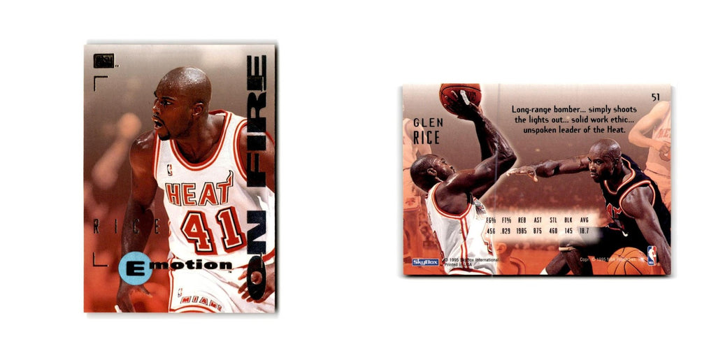 1994 SkyBox E-Motion Glen Rice Heat #51