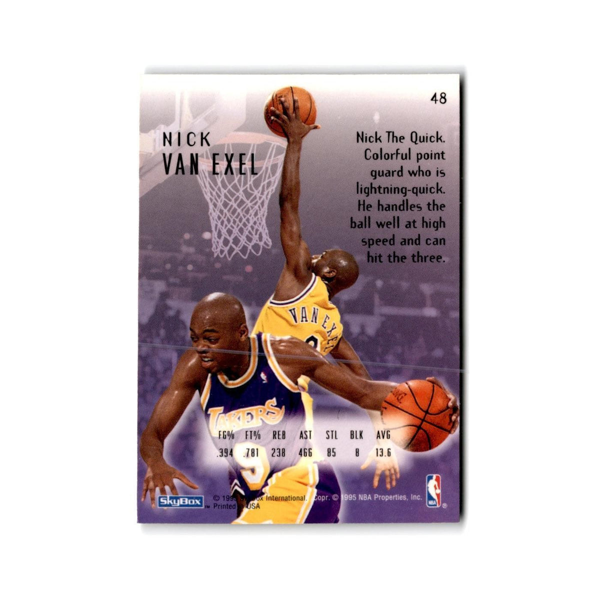 1994 SkyBox E-Motion Nick Van Exel Lakers #48