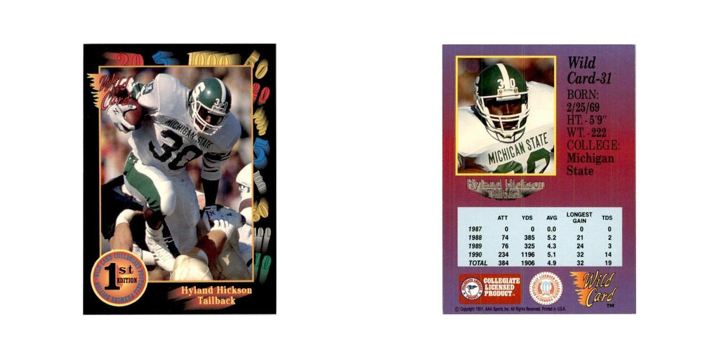 1991 Wild Card Hyland Hickson Football Cards #31