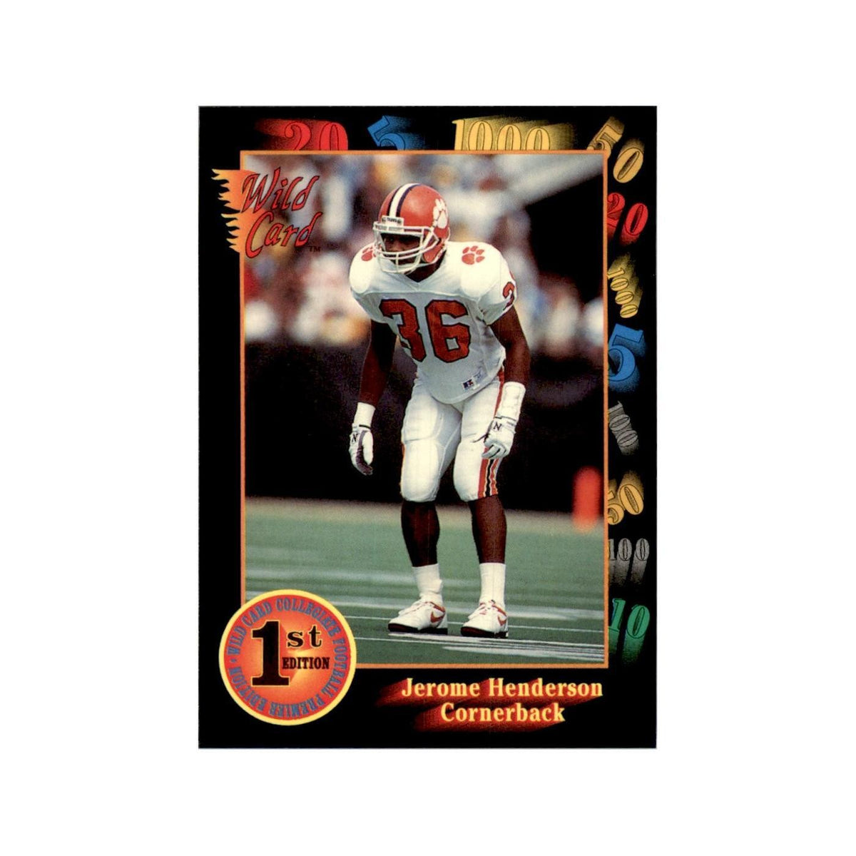1991 Wild Card Jerome Henderson Football Cards #71