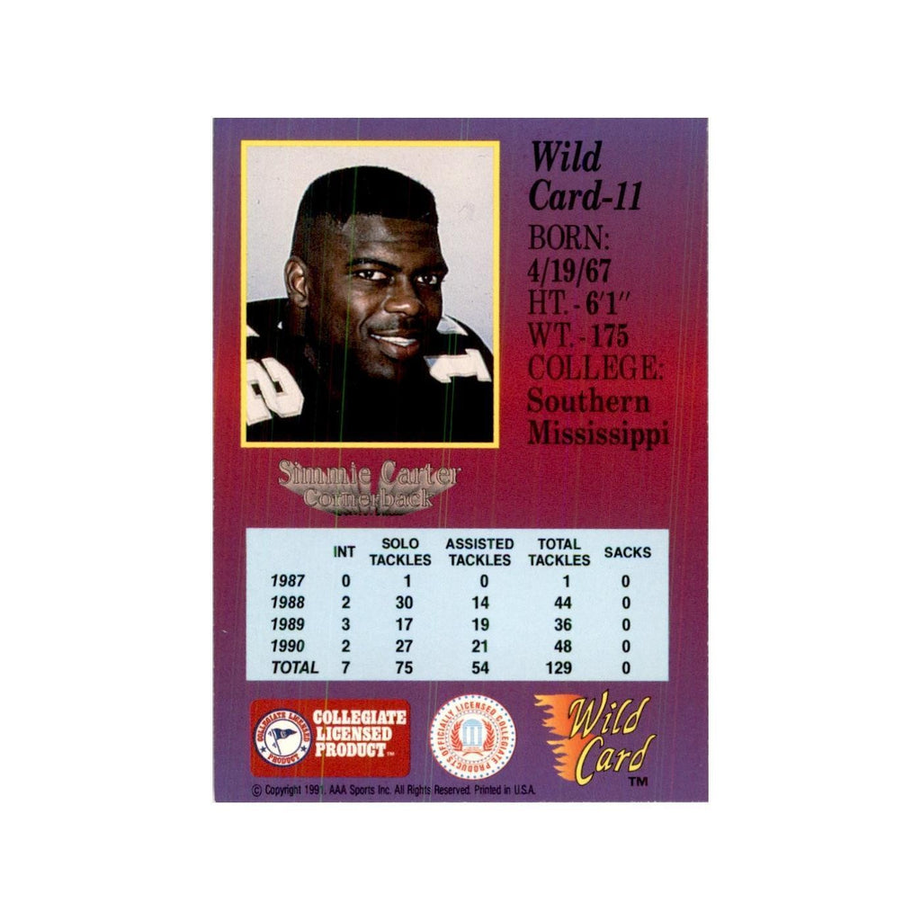 1991 Wild Card Simmie Carter Football Cards #11