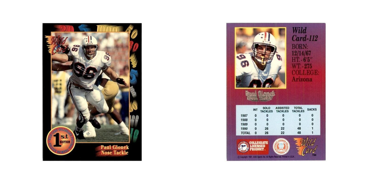 1991 Wild Card Paul Glonek Football Cards #112
