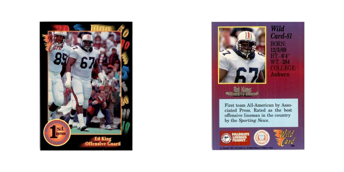 1991 Wild Card Ed King Football Cards #81