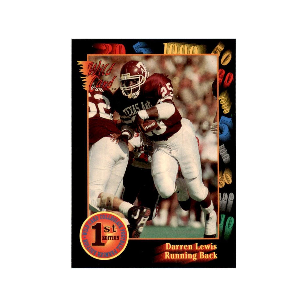 1991 Wild Card Darren Lewis Football Cards #59