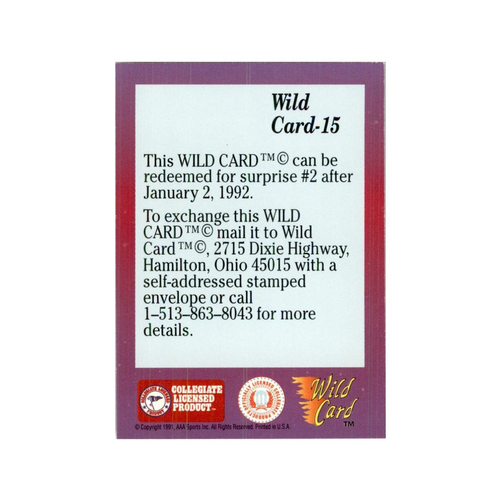 1991 Wild Card Wild Card #2 Football Cards #15