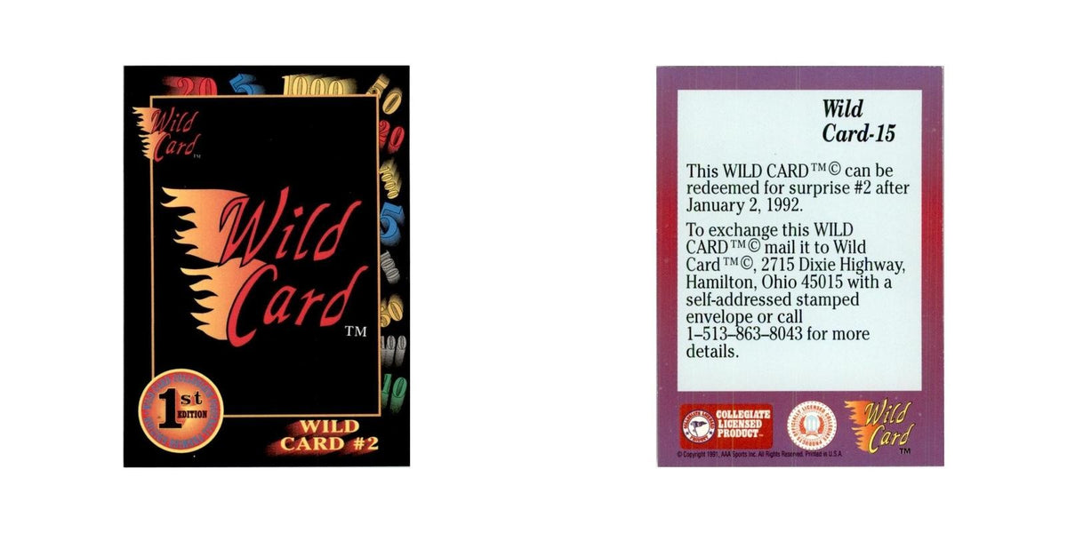 1991 Wild Card Wild Card #2 Football Cards #15