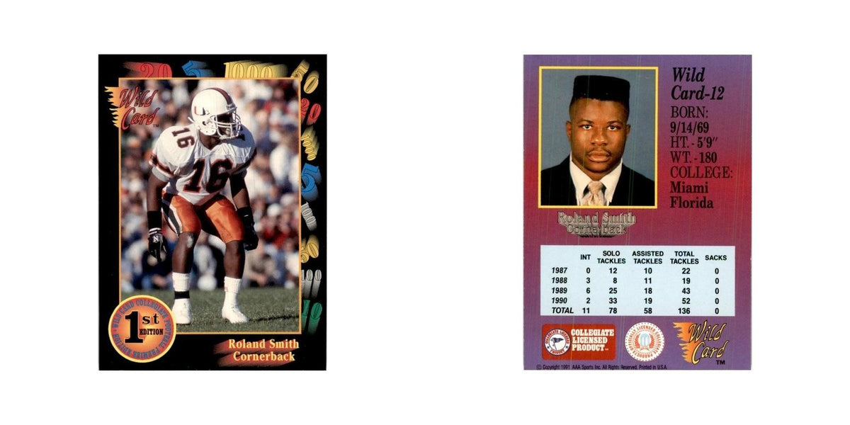 1991 Wild Card Roland Smith Football Cards #12