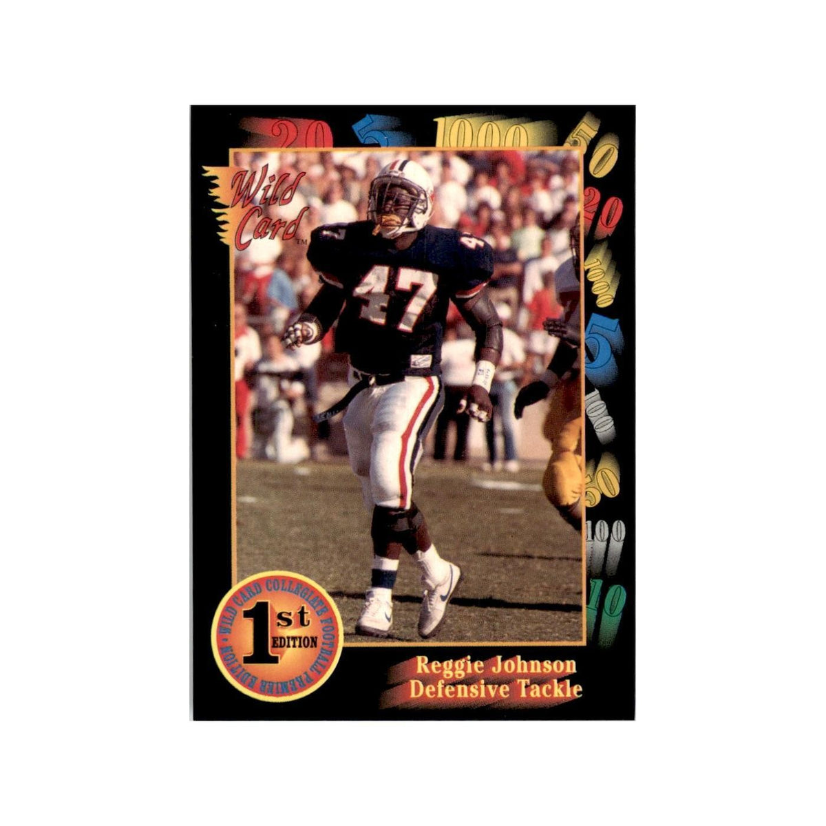 1991 Wild Card Reggie Johnson Football Cards #4