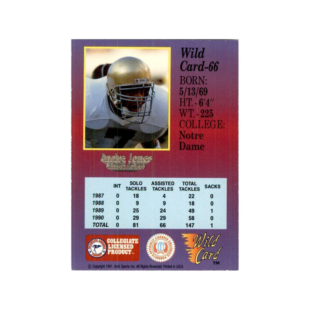1991 Wild Card Andre Jones Football Cards #66