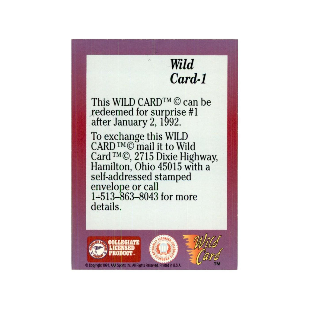 1991 Wild Card Wild Card #1 Football Cards #1