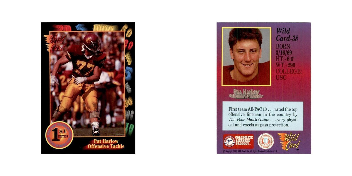 1991 Wild Card Pat Harlow Football Cards #38