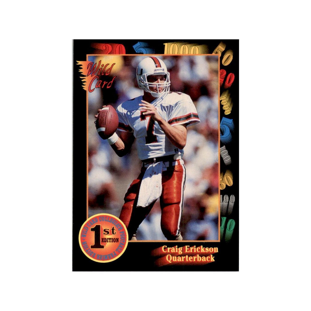 1991 Wild Card Craig Erickson Football Cards #63