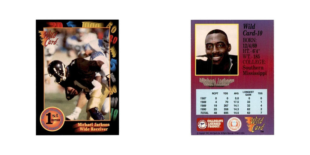 1991 Wild Card Michael Jackson Football Cards #10